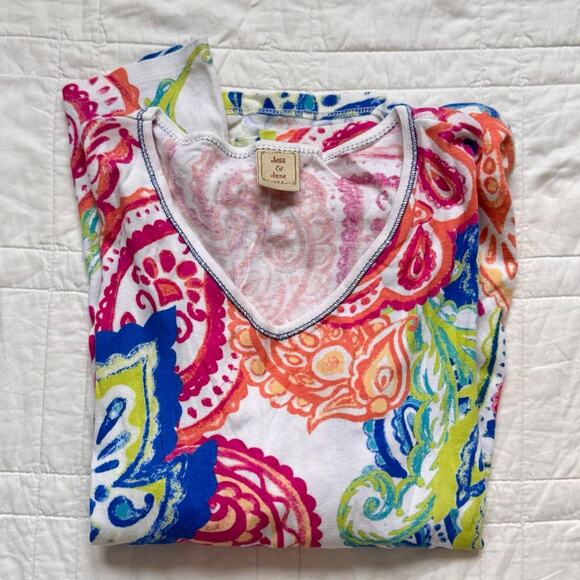 y2k Jess & Jane top womens XL paisley abstract whimsy fairy artsy colorful - Picture 5 of 8